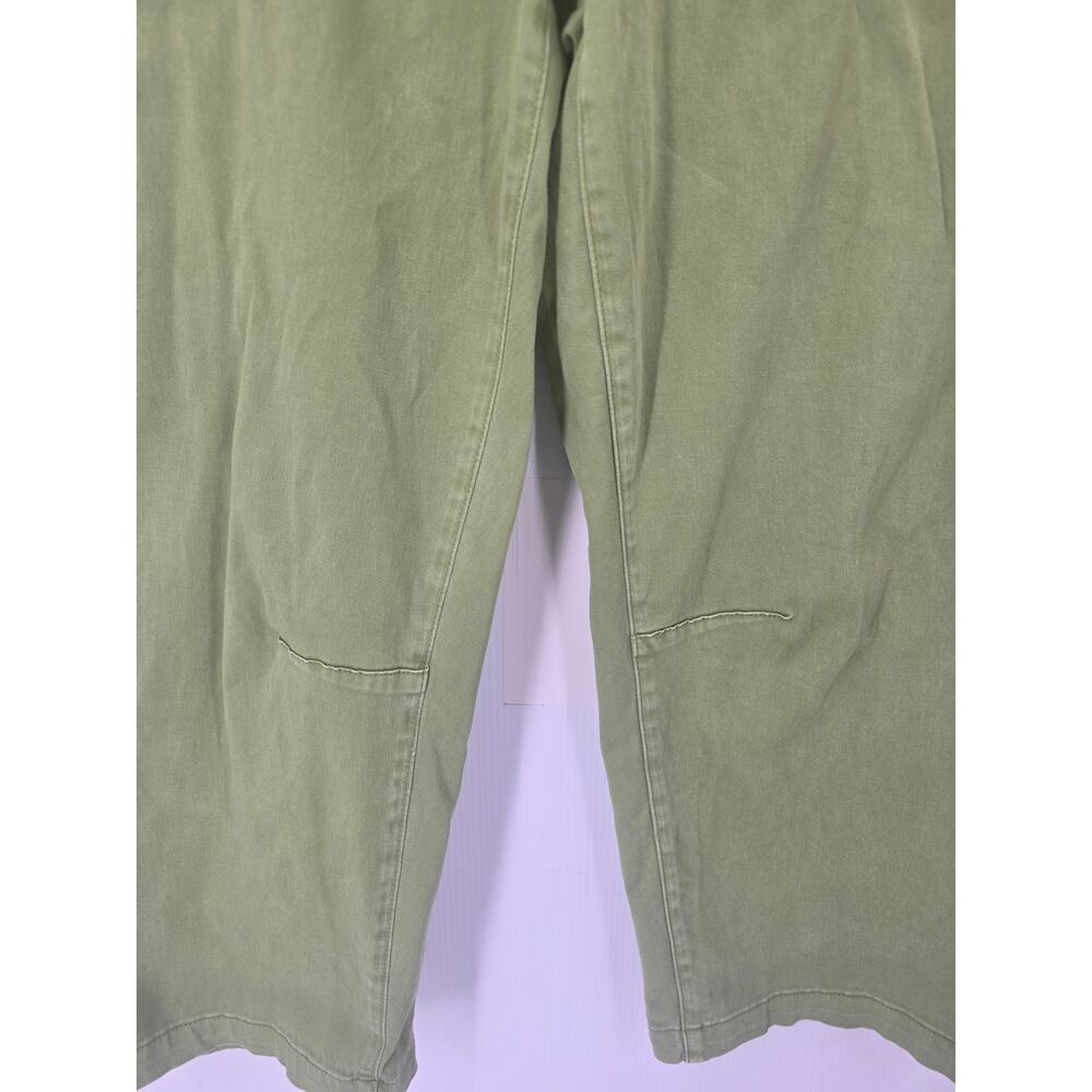 KUT From The Kloth Ashton Barrel Leg Crop Twill Utility Pants Green Jeans 16 - Picture 8 of 8